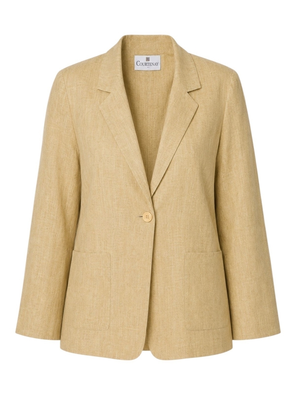 Courtenay Women's Beige Linen Blend One-Button Blazer Jacket Size 12. - Picture 4 of 6